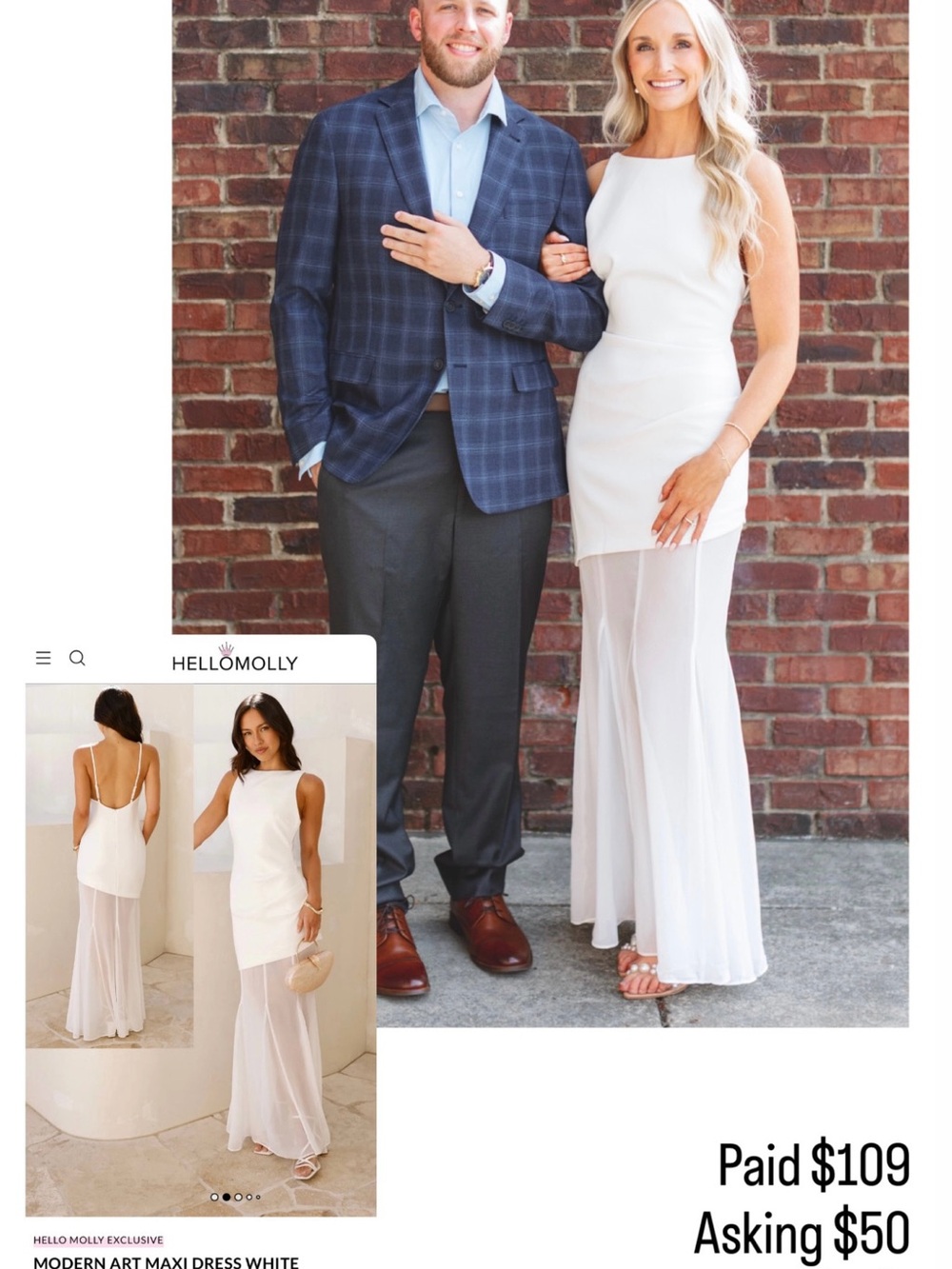Hello Molly White Maxi Bridal Dress